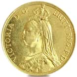 1887 British Gold Double Sovereign Victoria Jubilee Head Coin AU/BU