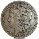 1892-CC Morgan Silver Dollar $1 Fine