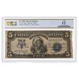 1899 $5 Silver Certificate Currency Note Speelman White PCGS F 12