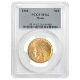 1908 $10 Indian Head Gold Eagle Coin PCGS MS 62
