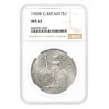 1909 Great Britain Trade Silver Dollar $1 NGC MS 62