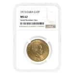 1915 10 Pesos Jose Marti Gold Coin NGC MS 62