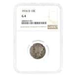 1916 D Silver Mercury Dime 10C NGC G 4