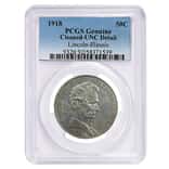 1918 Lincoln-Illinois 90% Silver Half Dollar 50C Commemorative Coin PCGS UNC Detail