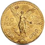 1922 Mexico 50 Pesos Gold Coin BU