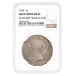 1924 Peace Silver Dollar $1 NGC MS 62 Mint Error Cracked Planchet