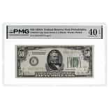 1928 A $50 Federal Reserve Note Philadelphia PMG XF 40 EPQ