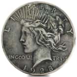 1928 Peace Silver Dollar $1 Cull