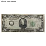 1934 $20 Federal Reserve Note United States Avg Circ