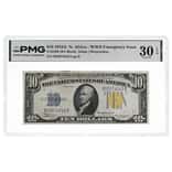 1934 A $10 Silver Certificate North Africa WWII Emergency Issue Gold Seal PMG VF 30 EPQ