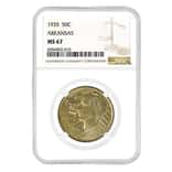 1935 Arkansas Half Dollar 90% Silver Commem NGC MS 67