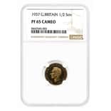 1937 Great Britain George VI Half Sovereign Proof Gold Coin NGC PF 65 Cameo