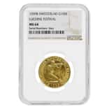 1939 B Switzerland Gold 100 Francs Lucerne Festival NGC MS 64