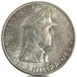 1947-S Philippines 1 Peso Douglas MacArthur Silver Coin BU