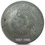 1947-1948 Mexico 5 Pesos Cuauhtemoc Silver Coin Avg Circ (Random Year)
