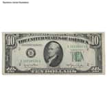 1950 $10 Federal Reserve Currency Note United States Avg Circ