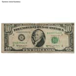 1950 $10 Federal Reserve Currency Note United States Cull
