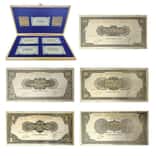 1952 Israel Bank Leumi Sterling Silver 5-Banknote Set ASW 8.9 oz (w/Box & COA)