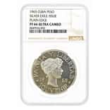 1965 1 Peso Cuba Exile Fantasy Souvenir Plain Edge Silver Coin NGC PF 66 UCAM
