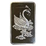 1974 1 oz MEM Mother's Day Vintage Swan Silver Bar with Diamond Insert