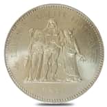 1974-1979 France 50 Francs Hercules Silver Coin AU/BU ASW .8682 oz