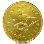 1975 Mauritius Flycatcher 1,000 Rupees Gold Coin BU AGW .9676 oz