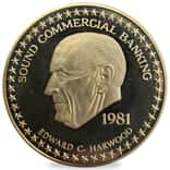 1981 1 oz Gold Standard Corp Edward C. Harwood Vintage Gold Round