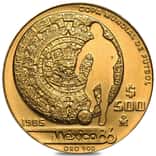 1985 Mexico 500 Pesos 1/2 oz Gold World Cup/450th Anniversary Coin BU