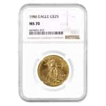 1986 1/2 oz $25 Gold American Eagle NGC MS 70
