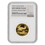 1987 P 1/2 oz $25 Proof Gold American Eagle NGC PF 69 UCAM Mint Error (Rev Struck Thru)