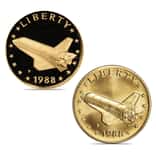 1988-P America in Space Shuttle Young Astronaut Gold Medal BU/Proof