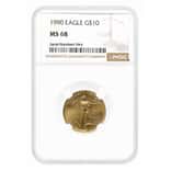 1990 1/4 oz $10 Gold American Eagle NGC MS 68