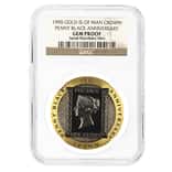 1990 Isle of Man 1 oz Penny Black Proof Gold Crown NGC Gem Proof