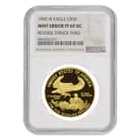 1990 W 1 oz $50 Proof Gold American Eagle NGC PF 69 UCAM Mint Error (Rev Struck Thru)