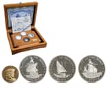1992 Fleet of Columbus Proof Piedfort Gold/Silver 4-Round Set (w/Box & COA)