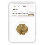 1995 1/4 oz $10 Gold American Eagle NGC MS 68