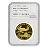 1996 W 1 oz $50 Proof Gold American Eagle NGC PF 69 UCAM Mint Error (Rev Struck Thru)