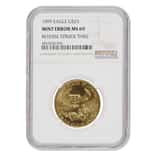 1999 1/2 oz $25 Gold American Eagle NGC MS 69 Mint Error (Rev Struck Thru)