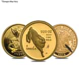 1/20 oz Gold Coin Random Mint .999+ Fine (Scruffy)
