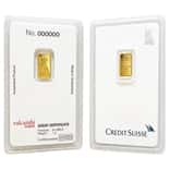 1 Gram Credit Suisse Statue of Liberty Gold Bar .9999 Fine (in Assay)