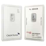 1 gram Credit Suisse Statue of Liberty Platinum Bar .9995 Fine (In Assay)