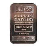 1 Gram Johnson Matthey Silver Bar .999 Fine