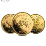 Hong Kong $1000 Lunar Year Gold Coin AGW 0.471 oz (Random Year)