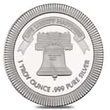 1 oz Liberty Bell Stackable Silver Round .999 Silver