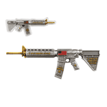 1 oz M16 Style Rifle Shaped Silver .999 Fine Antiqued Finish