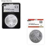 1 oz Silver American Eagle NGCX MS 9.9 (Random Year)