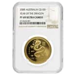2000 1 oz Proof Gold Lunar Year of The Dragon Australia Perth Mint NGC PF 69 UCAM