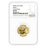 2000 1/4 oz Chinese Gold Panda 25 Yuan Frosted Ring NGC MS 69