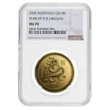 2000 1 oz Gold Lunar Year of The Dragon Australia Perth Mint NGC MS 70