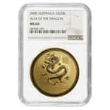 2000 2 oz Gold Lunar Year of The Dragon Australia Perth Mint NGC MS 69